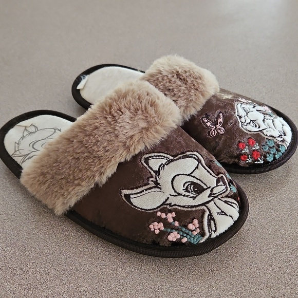 Disney Shoes - Disney Bambi Thumper Fuzzy Slippers Sz Small